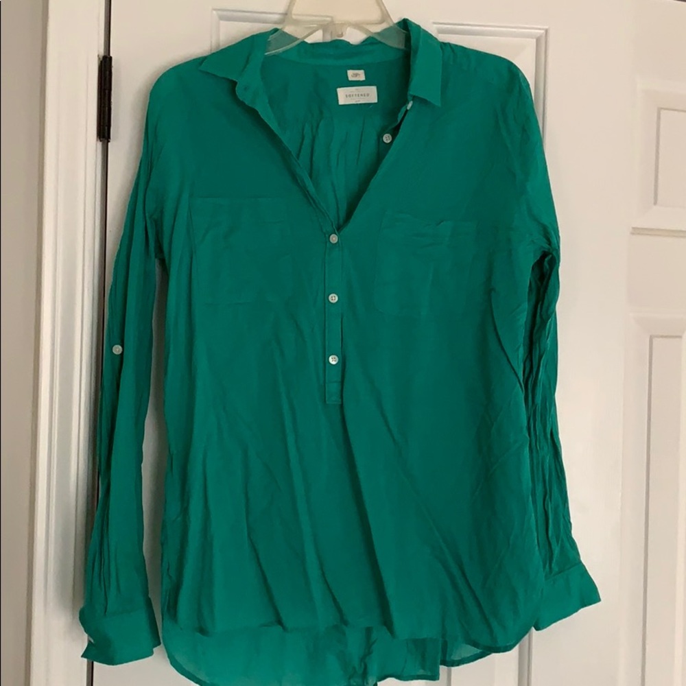 Teal tunic softened blouse